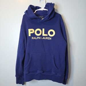 Polo Ralph‎ Lauren Boys Hoodie Large Logo Blue Size M 10-12